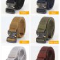 Men's Outdoor Tactical Belt for Jeans Solid Color Canvas Woven Metal Buckle Belt