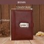 B6 Leather Cover Sprial Journal with Combination Lock Ruled Diary 1 Piece New