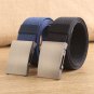 Fine Canvas Men's Belt for Jeans Solid Metal Buckle Diamond Pattern Nylon Woven