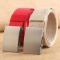 Fine Canvas Men's Belt for Jeans Solid Metal Buckle Diamond Pattern Nylon Woven