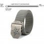 Mens outdoor Tactical Canvas Webbing Blet with Star Metal Buckle 47.2 inch Long