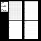 A4 Refill Paper Inserts for Loose Leaf Notebook, 4 Holes Inner Paper, 40 Sheets A4 Refill Paper Inserts for Loose Leaf Notebook, 4 Holes Inner Paper, 40 Sheets
