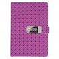 Password Lock Diary Notebook Medium A5 Leather Cover, Lined Page Journal, Purple