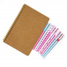 Bullet Dotted Journal Kit - A5 Tan Cover Dot Grid Spiral Notebook with 10 Color Pens