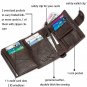 Men's Genuine Leather Bifold Wallet with Flip ID Safety Clip Cards Coin Pockets