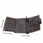 Men's Genuine Leather Bifold Wallet with Flip ID Safety Clip Cards Coin Pockets