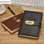 BLACK Embossed Faux Leather Combination Lock Journal Personal Writing Diary Book