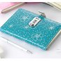 Green Faux Leather Secret Diary Book, Floral Journal with Combination Lock, A5