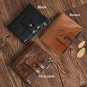 Classic Geniune Leather Men's RFID Blocking Short Wallet Card Coin Purse - Black