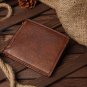 Men's Litchi Grain Genuine Leather RFID Blocking Wallet Card Cash Holder - Brown