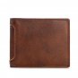 Men's Litchi Grain Genuine Leather RFID Blocking Wallet Card Cash Holder - Brown