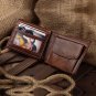 Men's Litchi Grain Genuine Leather RFID Blocking Wallet Card Cash Holder - Brown