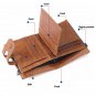 Retro Brown Genuine Leather Men's RFID Blocking Folding Wallet Card Photo Holder
