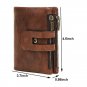 Retro Brown Genuine Leather Men's RFID Blocking Folding Wallet Card Photo Holder