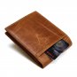 Unique Genuine Leather Men's Anti-RFID Wallet License Card Coin Organizer Purse