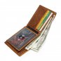 Unique Genuine Leather Men's Anti-RFID Wallet License Card Coin Organizer Purse
