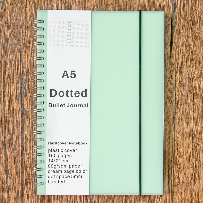 A5 Size Paper Ring Dot Grid Spiral Journal Dotted Wirebound Notebook