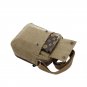 Brown Canvas Vintage Mens Messenger Bag for College, Zipper Pockets, Small Size
