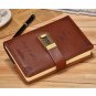 Vintage Brown Embossed Leather Art trends Journal Combination Lock Ruled Diary