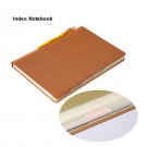 Medium A5 Index Leather Notebook Hardcover Index Tab Divider Paper Lined Journal