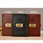 Vintage Brown Leather Diary Writing Journal with Combination Password Lock