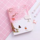 Pink Cherry Blossom Synthetic Leather Ruled Diary with illustration for Girls