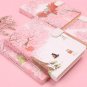 Pink Cherry Blossom Synthetic Leather Ruled Diary with illustration for Girls