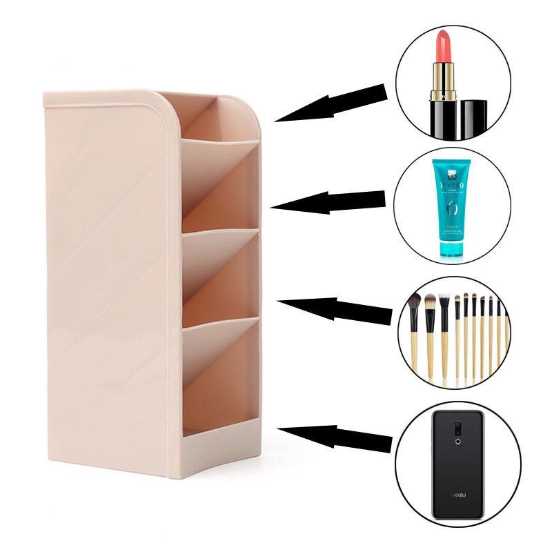 Home Dorm Plastic Desk Organizer Makeup Brushes Desktop Office Pen Pencil Holder