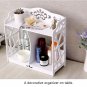 Bathroom Bedroom Makeup Organizer for Bottles Tins Soaps, White Wood Shelf Decor