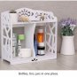 Bathroom Bedroom Makeup Organizer for Bottles Tins Soaps, White Wood Shelf Decor