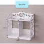 Bathroom Bedroom Makeup Organizer for Bottles Tins Soaps, White Wood Shelf Decor