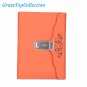 B6 Orange Cover Journal Lined Paper Diary Writing Notebook With Combination Lock