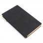 Black Writing Journal with Pen Holder Pocket A6 for Travel, 240 Wide Ruled Pages