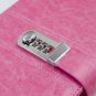 A5 PU Leather Cover Journal with Password Lock Bookbound Ruled Diary Book - Pink