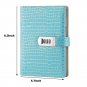 Sky Blue Synthetic Leather Traveling Journal with Combination Lock Lined Diary