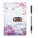 Notetimes Secret Lock Diary Gift for Girl, Morning Bird Singing Leather Cover A5