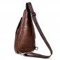 Small Genuine Leather Shoulder Bag for School Adjustable Strap Chest Bag for Men