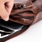 Small Genuine Leather Shoulder Bag for School Adjustable Strap Chest Bag for Men