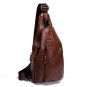 Small Genuine Leather Shoulder Bag for School Adjustable Strap Chest Bag for Men