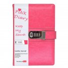 Pink Secret Lock Diary for Girl Gift, Medium A5 Notebook 200 Pages, Lined Paper