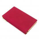 Mini Red Pocket Paper Notebook Size A6 Lined Journal with Pen Faux Leather Cover