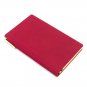 Mini Red Pocket Paper Notebook Size A6 Lined Journal with Pen Faux Leather Cover