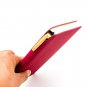 Mini Red Pocket Paper Notebook Size A6 Lined Journal with Pen Faux Leather Cover