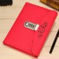 Notetimes Red Girls Secet Diary Journal with Combination Lock Flower Decor, A5