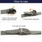Mens Long Canvas Belt Silver-Tone Star Embossed Metal Buckle 1.5" Webbing Belt