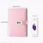 Girls Purple Secret Diary Journal with Lock Faux Leather Stones Cover Notebook