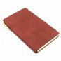 A6 Pocket Size Paper Journal with Pen Wide Ruled Brown Leather Cover 240 Pages
