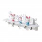 Small Wall Shelf White with 4 Hooks Wooden Rustic Home Decor 18.5", "Sweet Home"