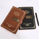 PU Leather Retro Vintage Journal Notebook Lined Paper Diary Planner with Lock