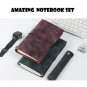 Premium Leather Cover Vintage Travel Journals Retro Three-Piece Notebook Pen